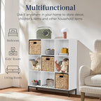 Best Choice Products 9-Cube Bookshelf, 3-Tier Wood Storage Bookcase W/Legs, 11in Shelf Opening, Cube Organizer, Living Room, Office, Nursery - White