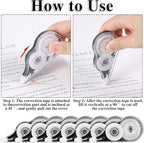 BESARME 12 Pack Correction Tapes, 39 Feet Each Correction Tape Roller Correction Tape Pen for Students Office Supplies, 1/5 X 472 Inches