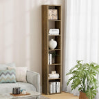 Jpiziso 6 Cube Storage Organizer Single Row, Cube Shelf with Heavy-Duty Thick Boards, 13.31" L x 9.37" W x 72.36" H, Smooth Easy-Clean Panels, Simple Assembly, for Living Room Bedroom Office, Brown