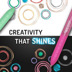 Paper Mate InkJoy Gel Pens, Metallic, Retractable, Medium Point (0.8mm), Glittery Assorted Colors, 10 Count - Perfect for Writing, Doodling, Bullet Journaling, Glitter, Sparkle, Writing Fun