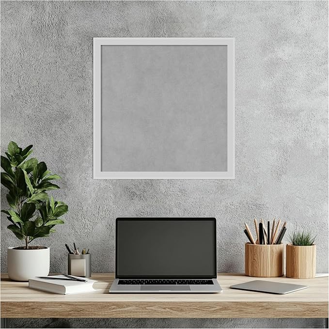 Amanti Art Silver Framed Magnetic Board 17x17 Small Vision Board for use with Magnets, 100% Metal Sheet to Display Items as Office Decor or for Home Organization in mudroom, Kitchen or Kids Room
