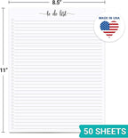 321Done To Do List Notepad - 50 Sheets (8.5" x 11") To-Do Checklist Tear Off Planning Pad, Large Letter-Size - Made in The USA - Simple Script - College-Ruled