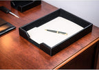 Dacasso Bonded Leather Desktop Tray Luxury Letter Holder & Paper Organizer for Desk, 13.5in x 10.5in x 2.13in, Black
