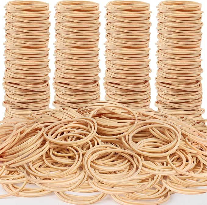 Rubber Bands Office Supplie 1100Pcs(approx. 1LB) Size #16 Rubberbands Light Brown Elastics Rubber Bands Thin Small Rubber Band for Office Home Supply File Folder