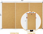 XBoard Large Cork Bulletin Board 72 x 48 Inch, 6' x 4' Big Push Pin Corkboard with Aluminum Frame | Cork Message Notice Board for School, Home & Office Wall Display and Organization