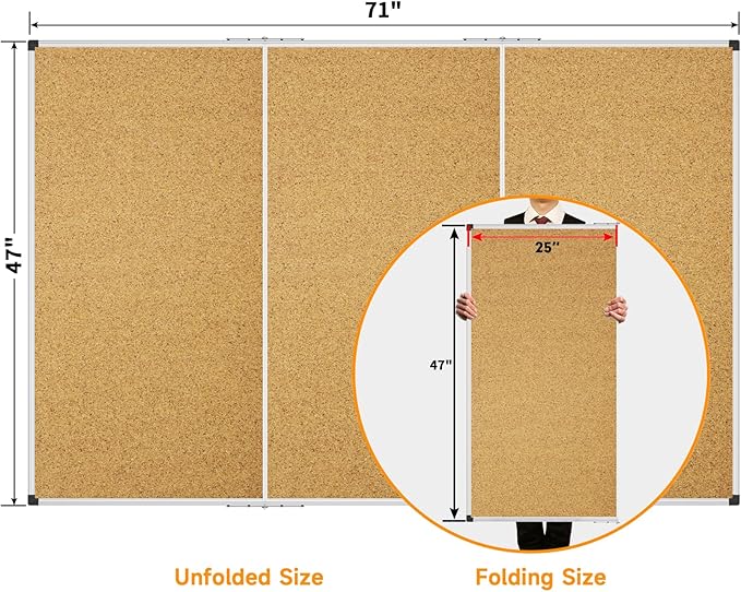 XBoard Large Cork Bulletin Board 72 x 48 Inch, 6' x 4' Big Push Pin Corkboard with Aluminum Frame | Cork Message Notice Board for School, Home & Office Wall Display and Organization