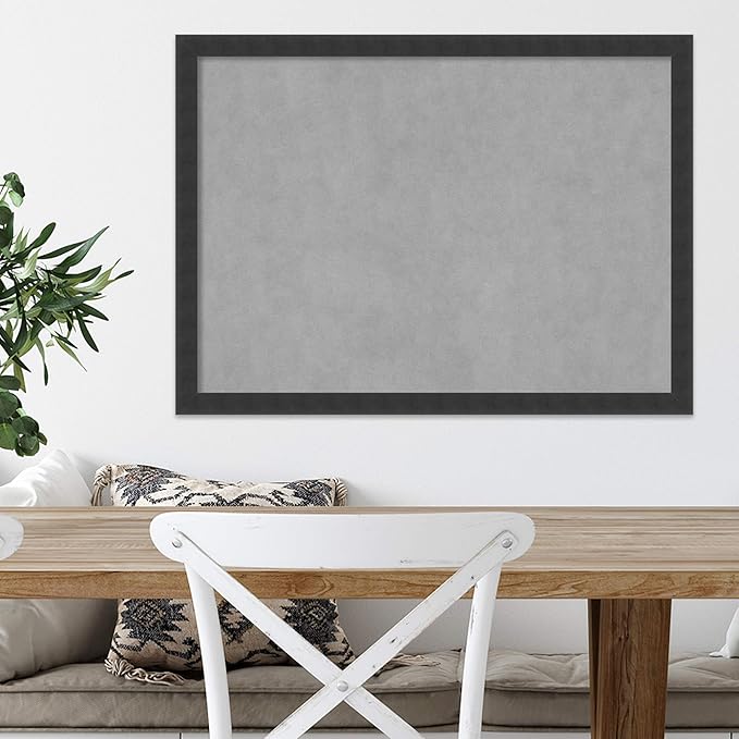 Amanti Art Black Framed Magnetic Board 22x30 Medium Vision Board for use with Magnets, 100% Metal Sheet to Display Items as Office Decor or for Home Organization in mudroom, Kitchen or Kids Room