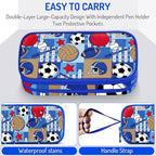 Fitvc Large Pencil Case for Boys,Sports Boys Pencil Pouch for Kids Teens School,Large Capacity Pen Box Marker Organizer for School