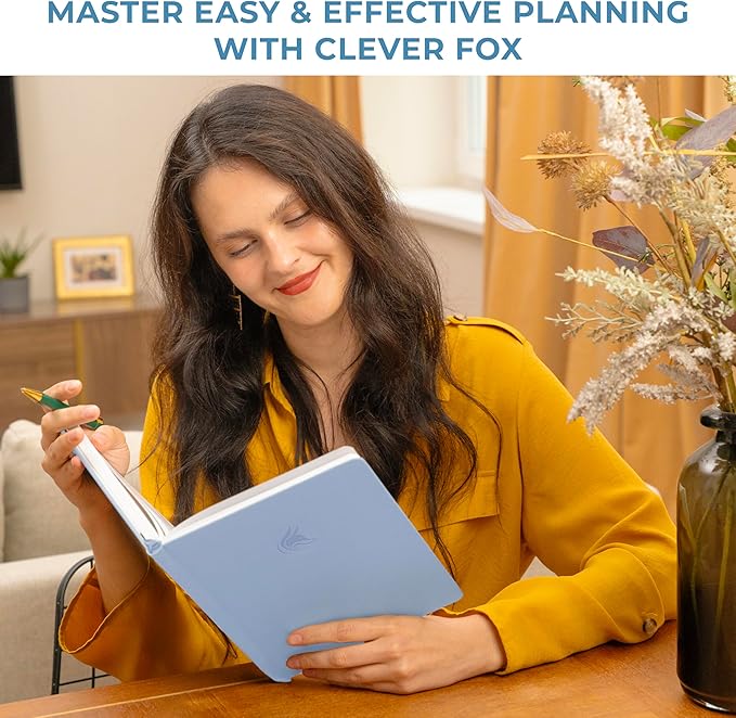 Clever Fox Planner Large – Undated Weekly & Monthly Planner for Productivity, Time Management & Goals – Organizer Journal – 7x10” (Periwinkle)