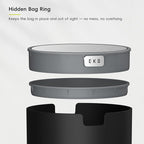 EKO Fandy 0.58 Gal/2.2L Mini Trash Can with Lid, Swing-Top Desktop Trash Can for Bathroom, Countertop, Vanity, Desk or Office, Small Garbage Bin (Black)