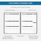 Planner Pad Spiral Bound January-December 2026/ Calendar Year 8 1/2" x 11" Large 3-Tier Funnel Down 12 Month Organizer, Black Cover/Black Ink