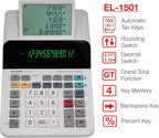 Sharp El-1501 Compact Cordless Paperless Large 12-Digit Display Desktop Printing Calculator That Utilizes Printing Calculator Logic