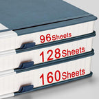 AHGXG Graph Paper Notebook - 320 Pages Grid Notebook Thick Journal A5, 100gsm Thick Graph Paper, Leather Hardcover, Inner Pocket,5.75'' × 8.38''- GrayBlue