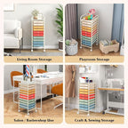 Giantex 10-Drawer Rolling Storage Cart w/Wheels, Handle, Removable Drawers, Mobile Organizer Storage Unit, Trolley Utility Cart for Home Kitchen Makeup Living Room Office Play Room