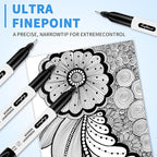 craftinova Black Ultra Fine Point Permanent Markers, Extra Fine Tip, Quick Drying and Waterproof, Fade Resistant Perfect on Paper, Glass, Metal, Plastic, Wood, Office & School Use, 30 Pack