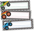 30 Name Tags for Classroom Cubbies, 3x9 in Trucks Name Plates for Desks, Classroom Must Haves for Teachers Elementary - A09