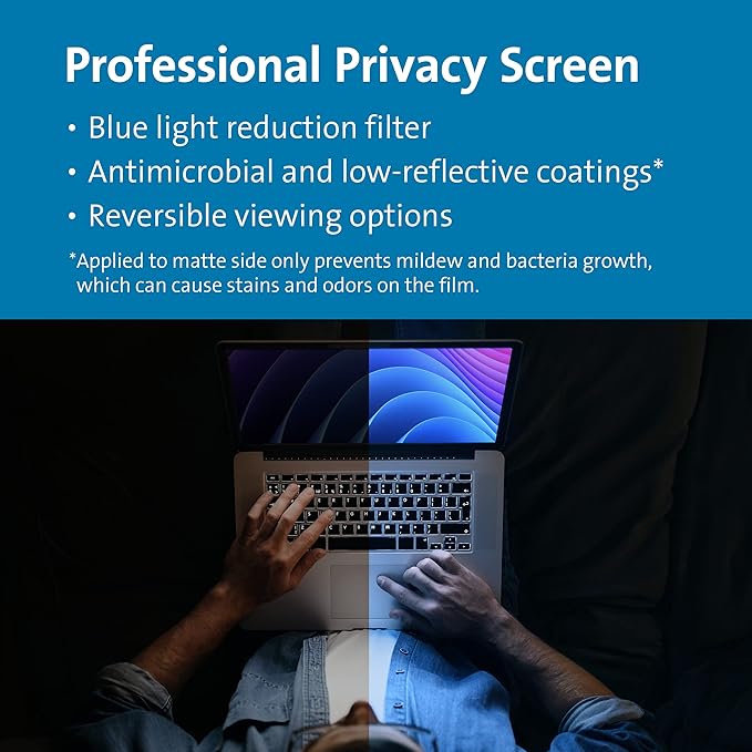 Kensington MagPro™ Magnetic Laptop Privacy Screen 15.6 inch, Removable 16:9 Laptop Privacy Filter Shield, Anti-Glare, Blue Ray Reduction, Compatible with HP/Dell/Acer/Asus/Lenovo (K58353WW)