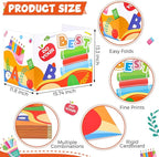24 Pcs Privacy Boards for Student Desks Bright Colored Classroom Desk Divider Trifold Table Desk Privacy Panel Folders Screen Partition for School Teacher Student Study Test Home(Clock)
