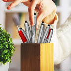 DISCOUNT PROMOS Custom Stylus Ballpoint Pens Set of 100, Personalized Bulk Pack - Black Ink, Great for Office, School, Business, Tradeshows, Events - Red