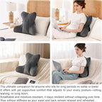 Ailuteie Lumbar Support Pillow(Pat. Pend) – Ergonomic Multi-Zone Back Cushion for Lower Back Pain Relief, Ideal for Office Chair, Car Seat & Home Reading,Steel Gray