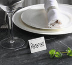 New Star Foodservice Stainless Steel Table Tent Sign (Silver (Reserved), 2"x 1.5" (Set of 2))