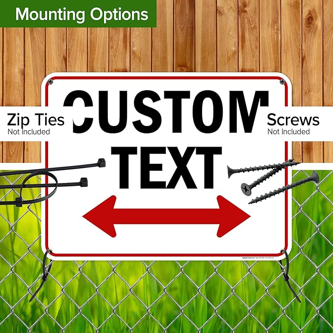 Custom Arrow,Custom Directional Sign, Two Way Arrow,18x24 Inches, 55 mil thick HDPE (high density polyethylene) Made in USA by My Sign Center