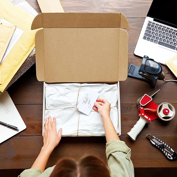 Eupako 18 Pack Small Shipping Boxes Assorted Sizes, 11x8x2, 12x9x3, 13x10x2-6 PCS Each Small Boxes, White Corrugated Box Mailers, Cardboard Boxes for Packaging Small Business, Mailing