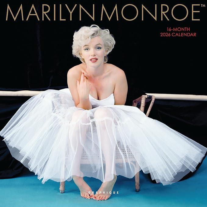 Graphique 2026 Marilyn Monroe Mini Wall Calendar | 7” x 7” | Thick Paper | Home & Office Organizer | Large Monthly Grid | 3 Languages & Marked Holidays | 4 Month Preview Page for 2027