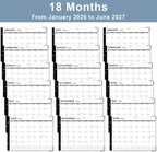 Desk Calendar 2026, KOPEESY 22" x 17" Large Desk Calendar, 18 Mouths From January 2026 to June 2027, Desktop Calendar with Notes and Thick Paper for Home, Office and School