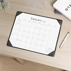 Cabbrix Desk Calendar 2026 with Desktop Mat, Simplified Medium Desk Pad Calendar 15" x 12" January 2026 to June 2027, Desk Blotter Calendar for Home School and Office (Dark Black)