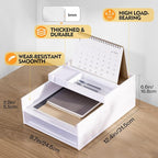 Eufrozy 3 Tier Stackable Letter Tray Paper Organizer, White Desk Paper Tray for Office Desktop Organizing, Cardboard Inbox, File Sorter, A4 Paper Turn in Tray, Document Storage, Mail Holder