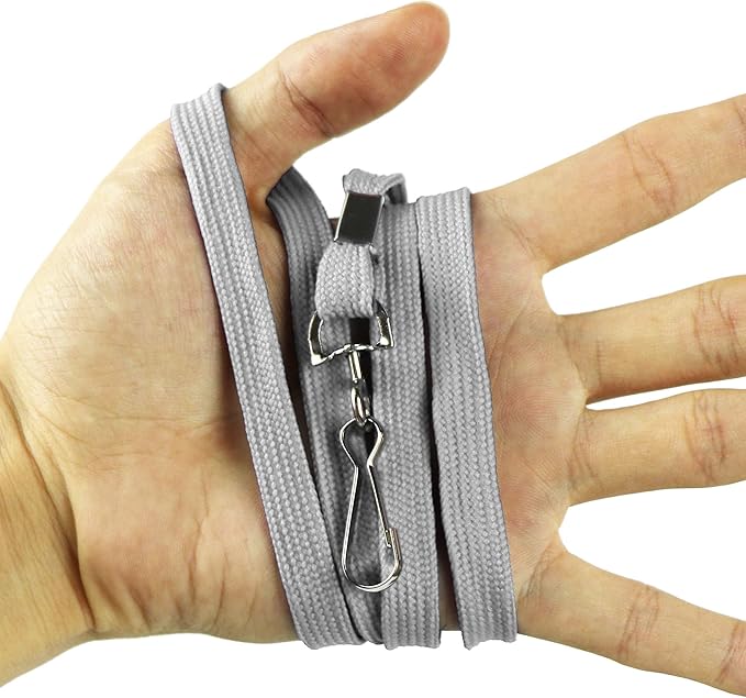 Ollain Badge Lanyards Flat Lanyard Swivel Hooks Durably Neck Bulk lanyards with Clip 100 Pack