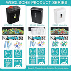 Woolsche Paper Shredder,10-Sheet Cross Cut with 3.43-Gallon Basket, P-4 Security Level,3-Mode Design - Shreds CD and Credit Card,Durable,Fast and Jam Proof for Home Office (ETL Certified)