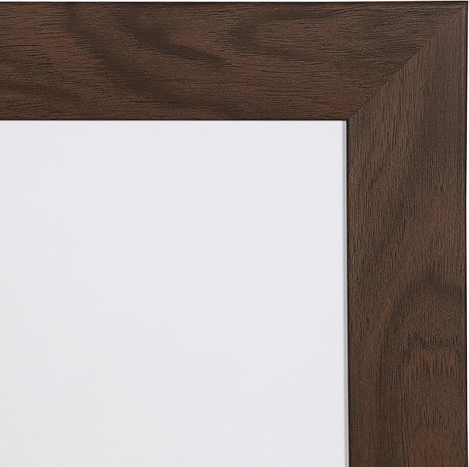 DesignOvation Beatrice Framed Magnetic Dry Erase Board, 18x27, Walnut Brown