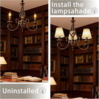 TAaMTYH small lamp shade chandelier shades set of 3，Fabric Lampshade for Wall Lamp，chandelier shades，small table lamps，For Cutting Edge bulbs, Clip-on Fitter Lampshade，3" X 6" X 5"