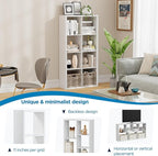 Jpiziso 8 Cube Storage Organizer, Cube Shelf with Heavy-Duty Thick Boards, 25.12" L x 9.37" W x 48.74" H, Smooth Easy-Clean Panels, Simple Assembly, for Living Room Bedroom Office, White