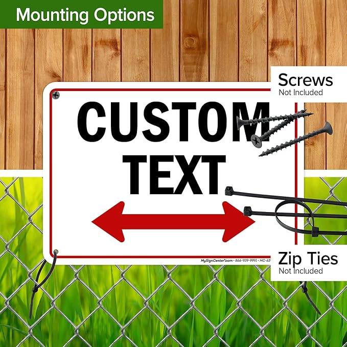 Custom Arrow,Custom Directional Sign, Two Way Arrow,7x10 Inches, 55 mil thick HDPE (high density polyethylene) Made in USA by My Sign Center