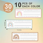 30 Name Tags Labels - Boho Rainbow Self Adhesive Name Plates, Desk Label, Locker Stickers for Classroom School, Student, Teacher Decorations & Supplies - A01