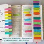 ELII 3200pcs Books Tabs for Annotating,Sticky Tabs Clear Sticky Notes, Morandi Page Markers for Notebooks, Multi-Colored Writable and Repositionable Book Flags Strip (3200pcs)