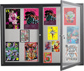 48x36 Inch Lockable Enclosed Bulletin Board, Weather-Resistant Outdoor Noticeboard with 2 Locking Doors, Wall-Mounted Black Aluminum Frame & Grey Felt Presentation Board