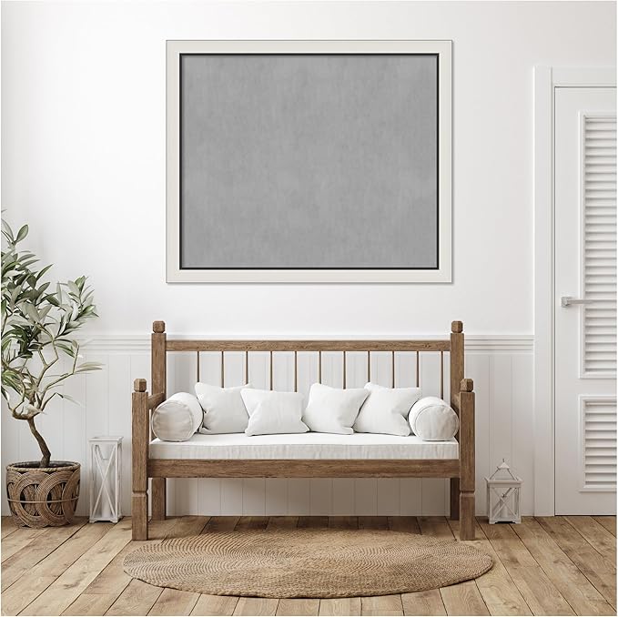 Amanti Art Silver Framed Magnetic Board 46x54 Oversize Vision Board for use with Magnets, 100% Metal Sheet to Display Items as Office Decor or for Home Organization in mudroom, Kitchen or Kids Room