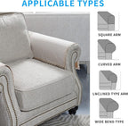 MINJIATEX Couch arm Covers,Non-Slip lace Sofa arm Covers Set of 2 Washable Sofa armrests Covers for Living Room Recliner Chair arm Cover Protectors for Leather Sofa armrest slipcover (MYS-Beige)