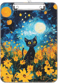 Luminzo Plastic Cute Clipboard, Low-Profile Metal Clip, A4 Letter Size 9 x 12.5 in, 8.5 x 11 Paper Clip Board for Teachers, Nurses, Classroom, Cute Van Cat