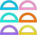 Zonon 200 Pieces Protractors Bulk Plastic 180 Degrees 6 Inch Translucent Protractors for Geometry, Angle Measurement, Students School Supplies