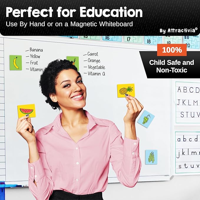 Attractivia Dry Erase Magnetic Labels, 2.8 x 1.8 in, Solid Colors, 40-Pack, Colored Erasable Write-On Labels, for Home, School, Office, Whiteboard