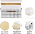 TYEERS Collapsible Storage Bins with Lids, Patchwork Design, Washable, Fabric Storage Boxes, 14.9x9.8x9.8 inches, 3 Pack, Gray