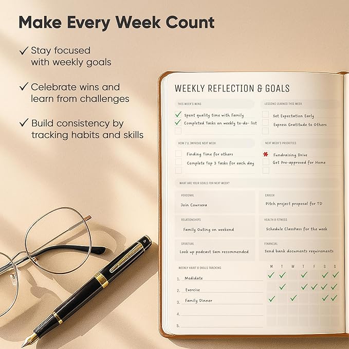 Daily Planner 2026 (5" x 8") - The Ultimate Daily Workflow Planner with Hourly Schedule & Task List to Achieve Your Goals by PRODUCTIVITY STORE (A5, Brown)