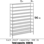 Regal Altair 18" Deep x 72" Wide x 96" Height Wire Shelving Kit | 10-Tier | NSF Commercial Storage Rack Unit