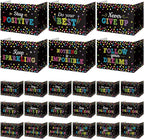 Honoson 24 Pcs Bulk Inspirational Privacy Folders for Students Cardboard Test Privacy Boards Motivational Words Desk Dividers Shield for Classroom School Study Supplies, 6 Styles(Polka Dots)