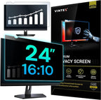 VINTEZ 24 Inch 16:10 Privacy Screen for Computer Monitor and Laptop - Anti Glare Protector Film Blue Light Filter Eye Protection - Computer Screen Privacy Shield, [1 Pack]
